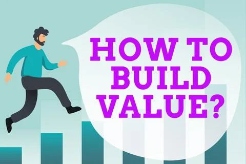 Sign displaying How To Build Value Question. Business overview steps for Stock Illustration