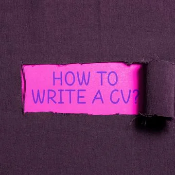Sign displaying How To Write A Cv. Word for Recommendations to make a good Stock Photos