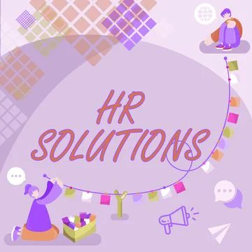 Sign displaying Hr Solutions. Internet Concept Outsourced Human resources Stock-Illustration