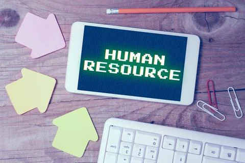 Sign displaying Human Resource. Concept meaning a critical department handling Photos