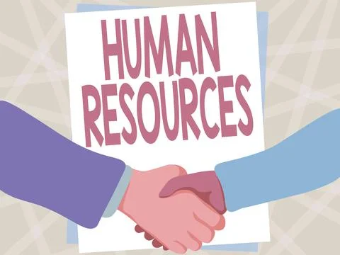 Sign displaying Human Resources. Conceptual photo The showing who make up the Illustrazione stock