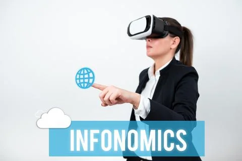Sign displaying Infonomics. Word for visual image used to represent information 스톡 사진