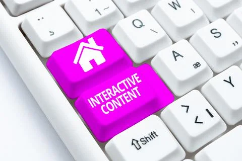 Sign displaying Interactive Content. Internet Concept It requires the Stock Photos