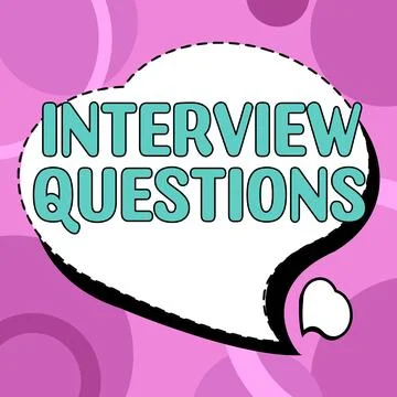 Sign displaying Interview Questions. Concept meaning Typical topic being ask or Stock Illustration