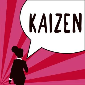 Sign displaying Kaizen. Word Written on a Japanese business philosophy of Stock Illustration