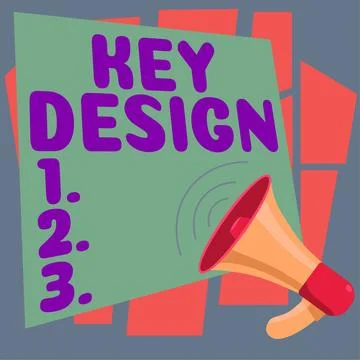 Sign displaying Key Design. Conceptual photo a necessary or very important Stock Illustration