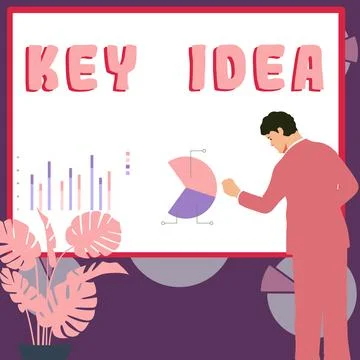 Sign displaying Key Idea. Conceptual photo Exceptional or vital thought or Stock Illustration