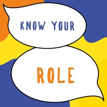 Sign displaying Know Your Role. Business showcase Be clear of one Stock Illustration