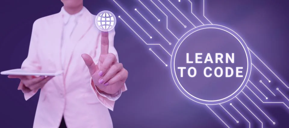 Sign displaying Learn To Code. Business concept Learn to write Software Be a Stockfoto's