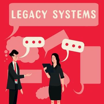 Sign displaying Legacy Systems. Concept meaning old method technology computer Stock Illustration