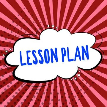 Sign displaying Lesson Plan. Word Written on a teacher's detailed description of イラスト素材