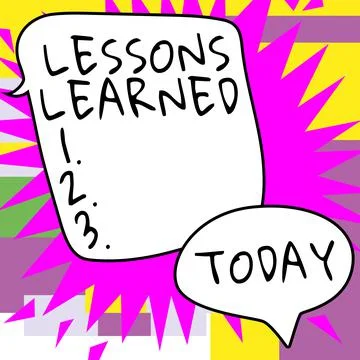 Sign displaying Lessons Learned. Word for Promote share and use knowledge 스톡 일러스트