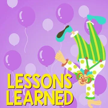 Sign displaying Lessons Learned. Word for Promote share and use knowledge 스톡 일러스트
