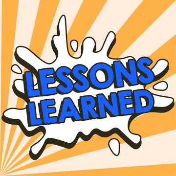Sign displaying Lessons Learned. Word Written on Promote share and use knowledge 스톡 일러스트