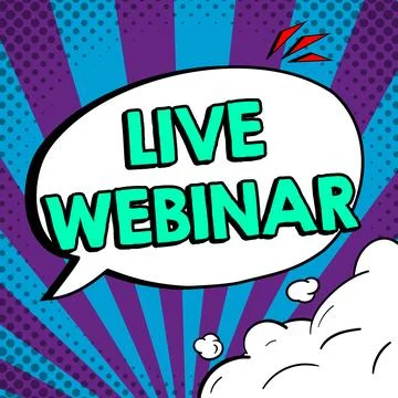 Sign displaying Live Webinar. Concept meaning Interactive seminar transmitted Illustrazione stock
