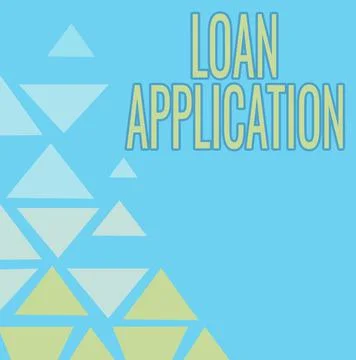 Sign displaying Loan Application. Word for Document that provides financial Stock Illustration