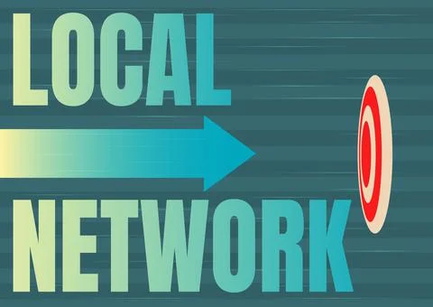 Sign displaying Local Network. Internet Concept Intranet LAN Radio Waves DSL Stock Illustration