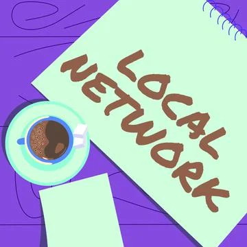 Sign displaying Local Network. Word for Intranet LAN Radio Waves DSL Boradband Stock Illustration