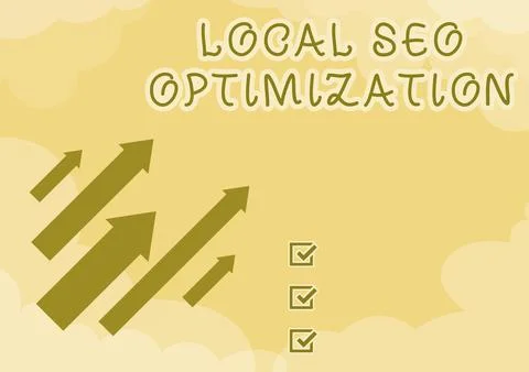 Sign displaying Local Seo Optimization. Business concept increase Search 스톡 일러스트