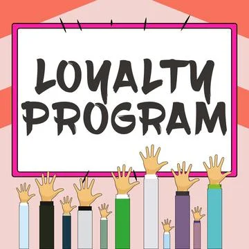 Sign displaying Loyalty Program. Business showcase marketing effort that provide Illustrazione stock