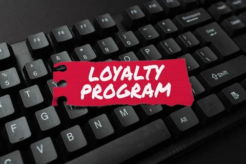 Sign displaying Loyalty Program. Word for marketing effort that provide Fotos de archivo