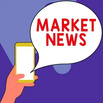 Sign displaying Market News. Internet Concept Commercial Notice Trade Report Stock Illustration