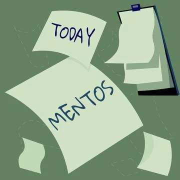 Sign displaying Mentos. Internet Concept style of Jamaican folk music based on Stock Illustration