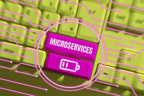 Sign displaying Microservices. Internet Concept Software development technique Stock Photos