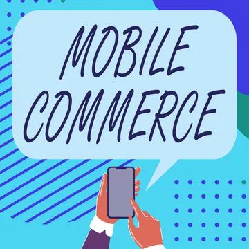 Sign displaying Mobile Commerce. Word Written on all online commercial Stock Illustration