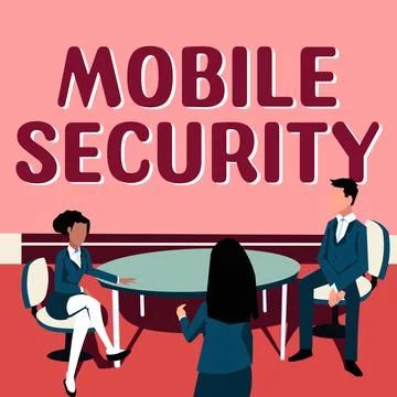 Sign displaying Mobile Security. Concept meaning efforts to secure data on Stock Illustration