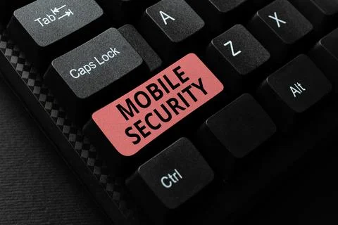 Sign displaying Mobile Security. Concept meaning efforts to secure data on Stockfoto's