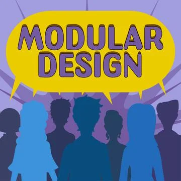 Sign displaying Modular Design. Business approach product designing to produce Stock Illustration