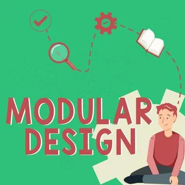 Sign displaying Modular Design. Internet Concept product designing to produce Stock Illustration