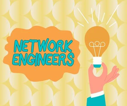Sign displaying Network EngineersTechnology professional Skilled in computer Illustrazione stock