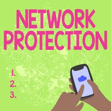 Sign displaying Network Protection. Concept meaning protect the usability and イラスト素材