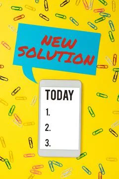 Sign displaying New Solution, Business approach Modern Innovation Latest effe Stock Illustration