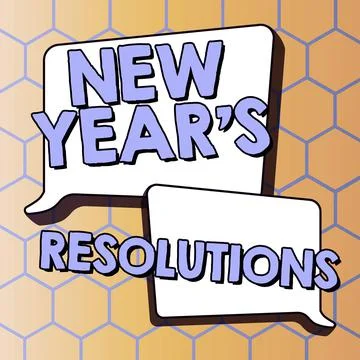 Sign displaying New Year S Resolutions. Business idea reflection of goals, plan Stock Illustration
