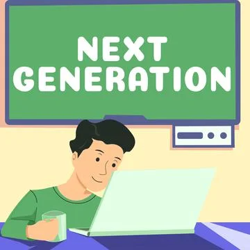 Sign displaying Next Generation. Conceptual photo product that has been Ilustración de archivo