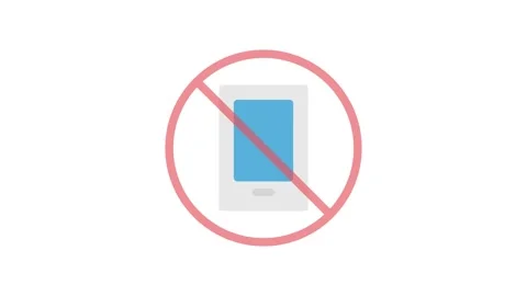 A sign displaying "No Cell Phones Allowed" with a red circle and line throu.. Stock Footage 333666403