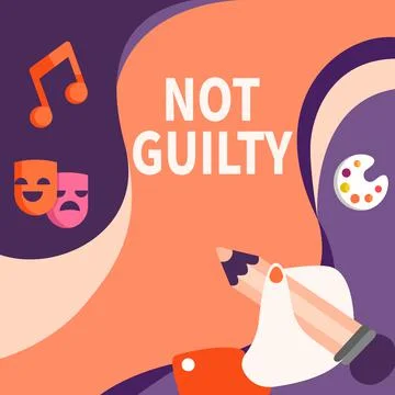 Sign displaying Not Guilty. Internet Concept someone is innocent didnt commit Stockillustratie