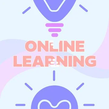 Sign displaying Online Learning. Conceptual photo Larning with the assistance of 스톡 일러스트