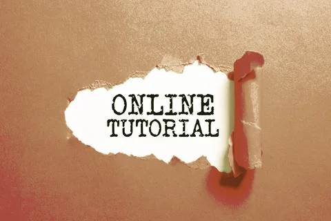 Sign displaying Online Tutorial. Business overview process of tutoring in an Stock Photos