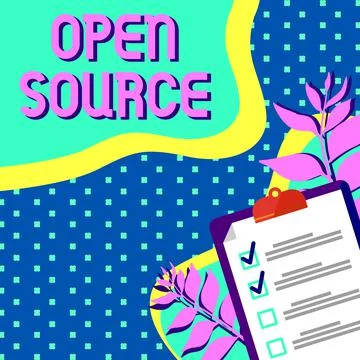 Sign displaying Open Source. Business idea denoting software which original Stock Illustration