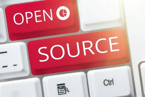 Sign displaying Open Source. Concept meaning contains the source code that can Stock Photos