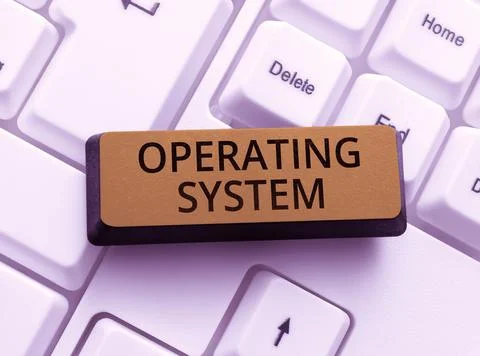 Sign displaying Operating System. Conceptual photo software that supports a c Stock Photos
