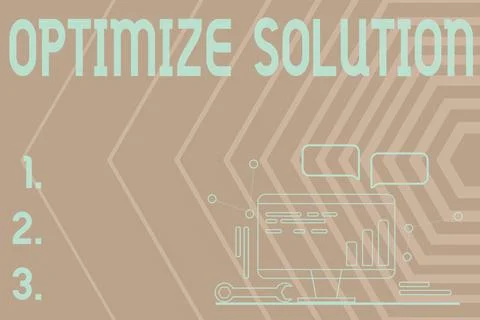 Sign displaying Optimize Solution. Conceptual photo process of finding the Stockillustratie