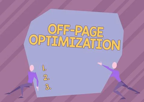 Sign displaying Off Page Optimization. Word Written on set of techniques to Stockillustratie