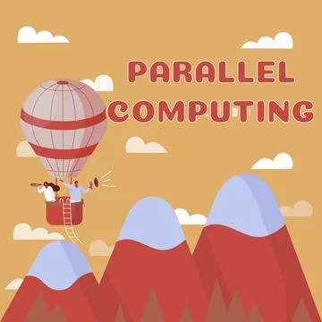 Sign displaying Parallel Computing. Business overview simultaneous calculation Illustrazione stock