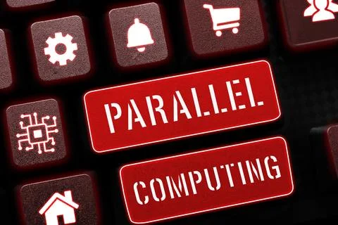 Sign displaying Parallel Computing. Business concept simultaneous calculation by 库存照片