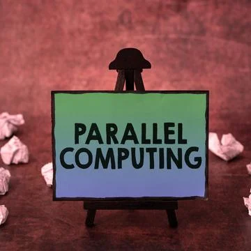 Sign displaying Parallel Computing. Internet Concept simultaneous calculation by Stockfoto's